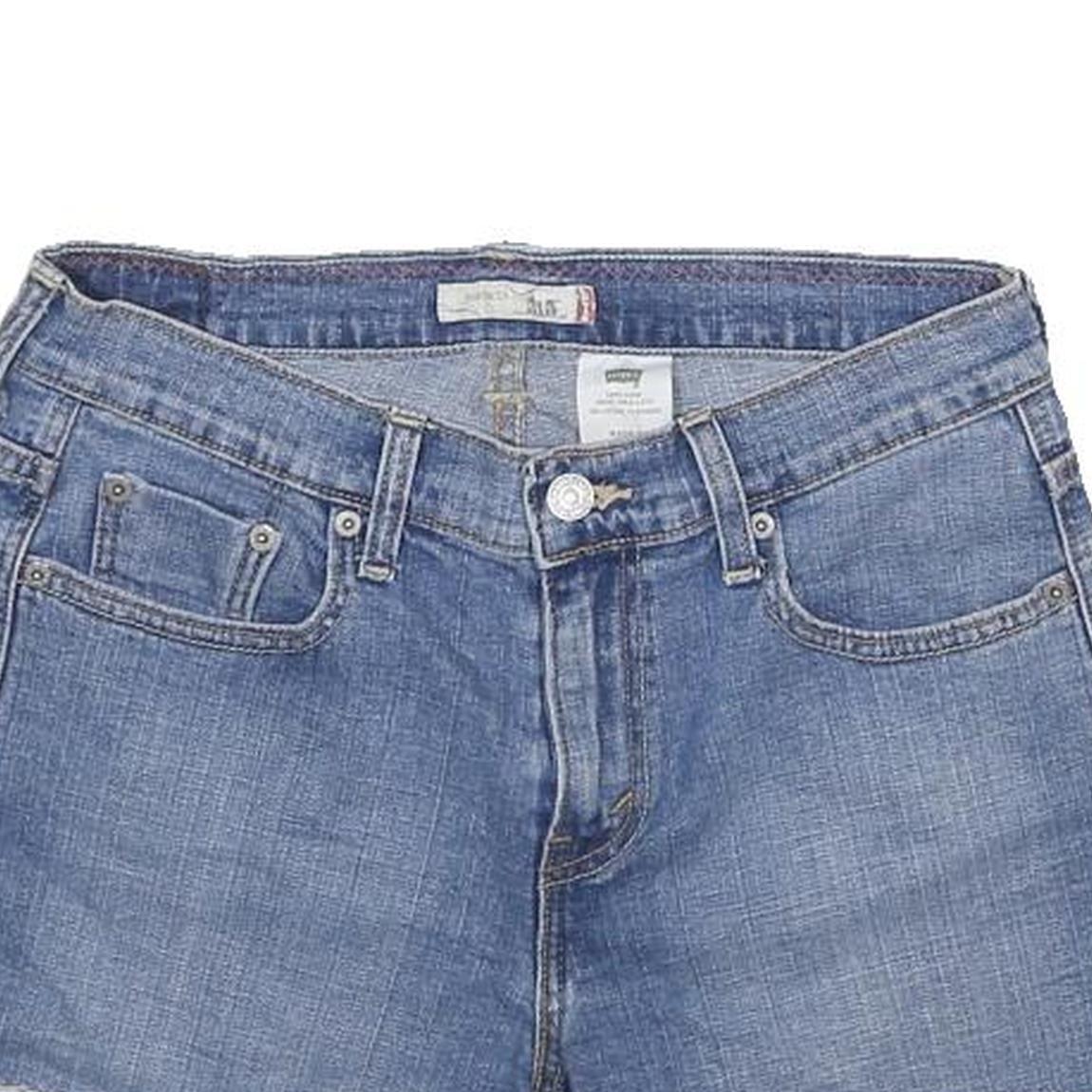 LEVI'S Womens Denim Blue Casual Shorts M W28 Distressed Hem Cotton Blend