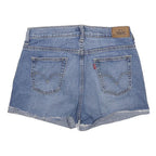 LEVI'S Womens Denim Blue Casual Shorts M W28 Distressed Hem Cotton Blend