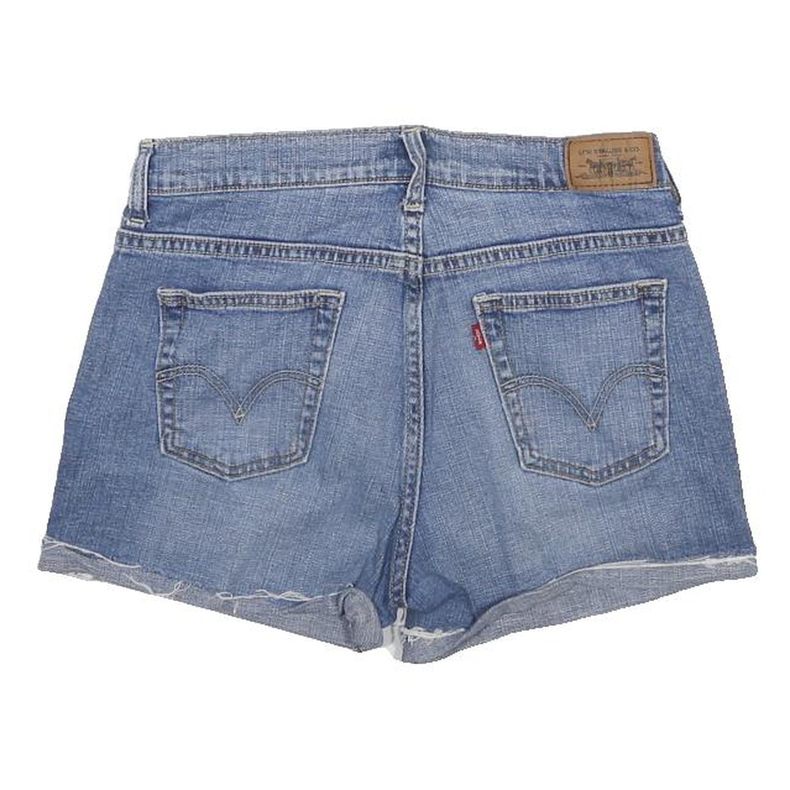 LEVI'S Womens Denim Blue Casual Shorts M W28 Distressed Hem Cotton Blend