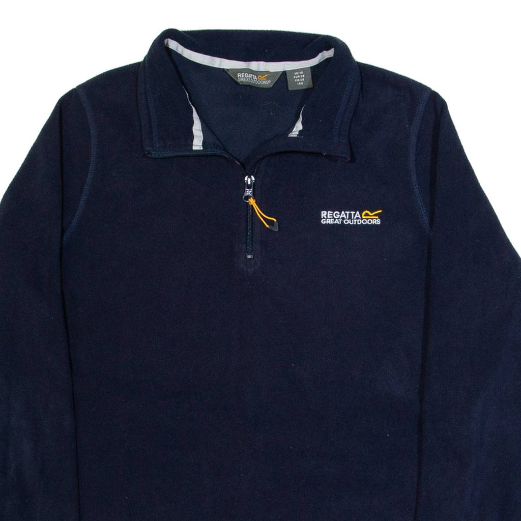 REGATTA Womens Fleece Blue 1/4 Zip UK 10