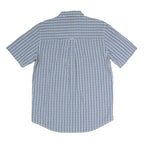 CHAPS Mens Blue & Black Check Shirt M Button Down Collar Short Sleeve Cotton