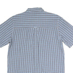 CHAPS Mens Blue & Black Check Shirt M Button Down Collar Short Sleeve Cotton