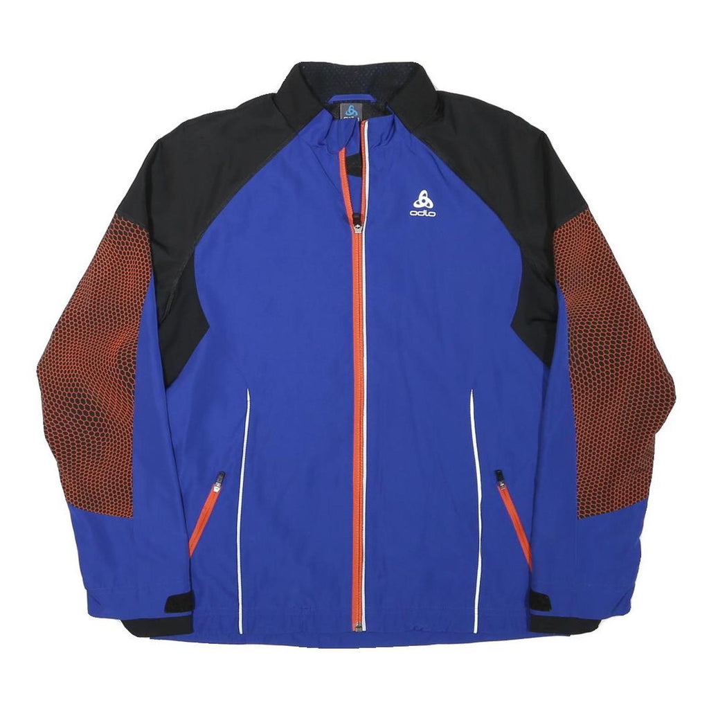 ODLO Womens Blue & Red Sports Performance Jacket S Polyester Blend Zip Athletic