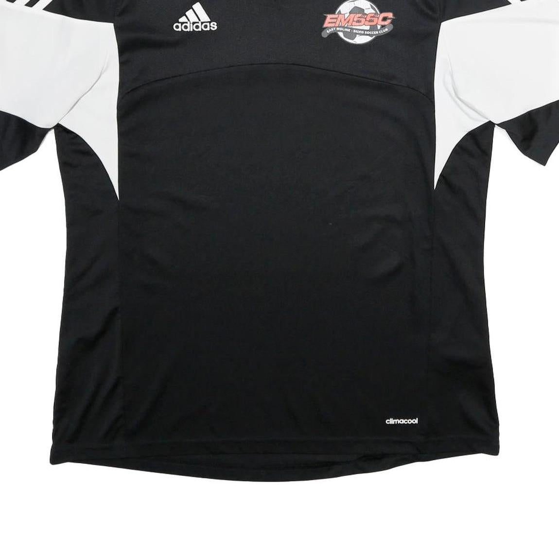 ADIDAS Mens Black & White Graphic T-Shirt L Short Sleeve V-Neck Sports Casual