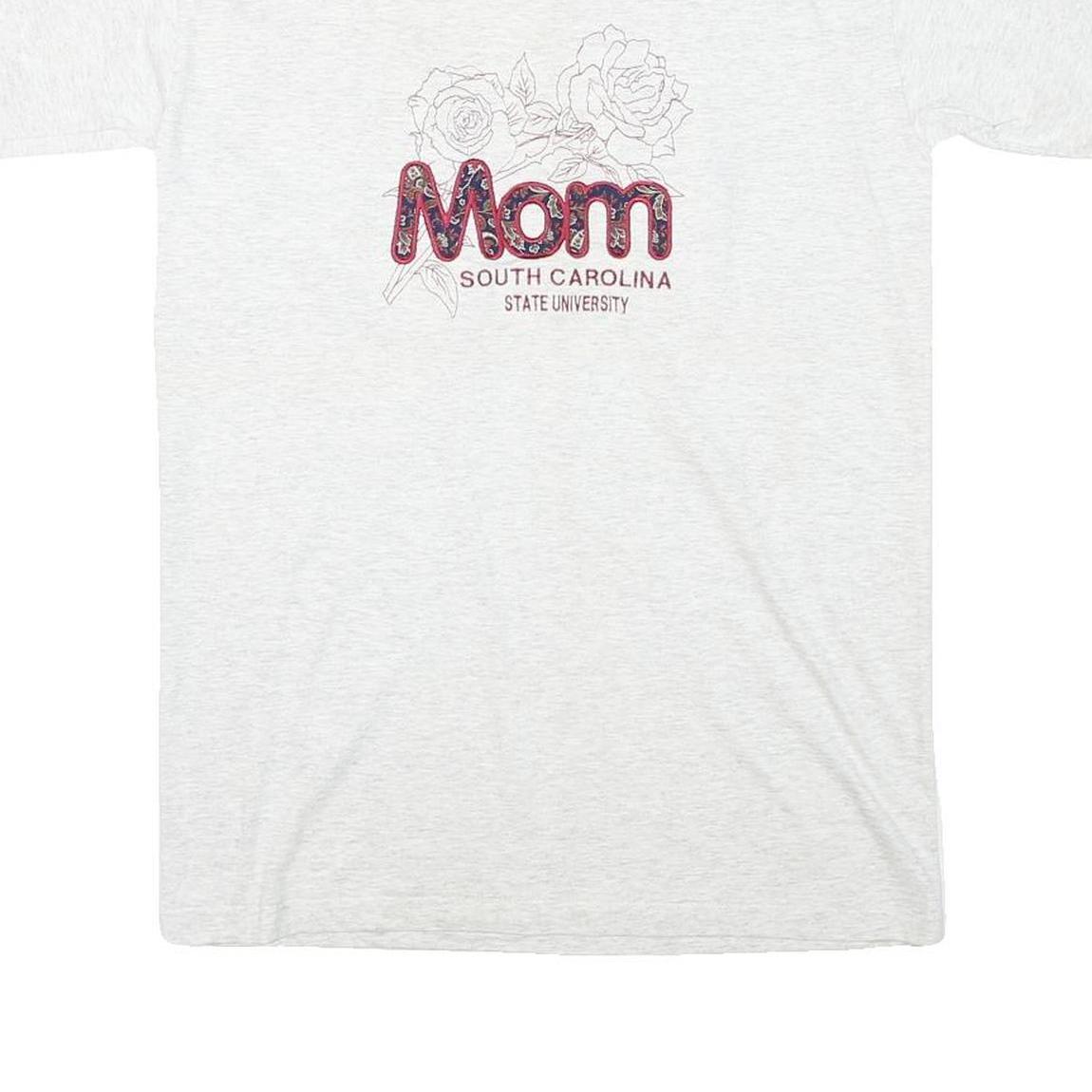 NU SPORT Mens White Mom South Carolina Graphic T-Shirt M Short Sleeve Crew Neck
