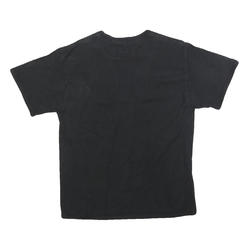 CHAMPION Mens Black Graphic T-Shirt M Short Sleeve Crew Neck Cotton Blend