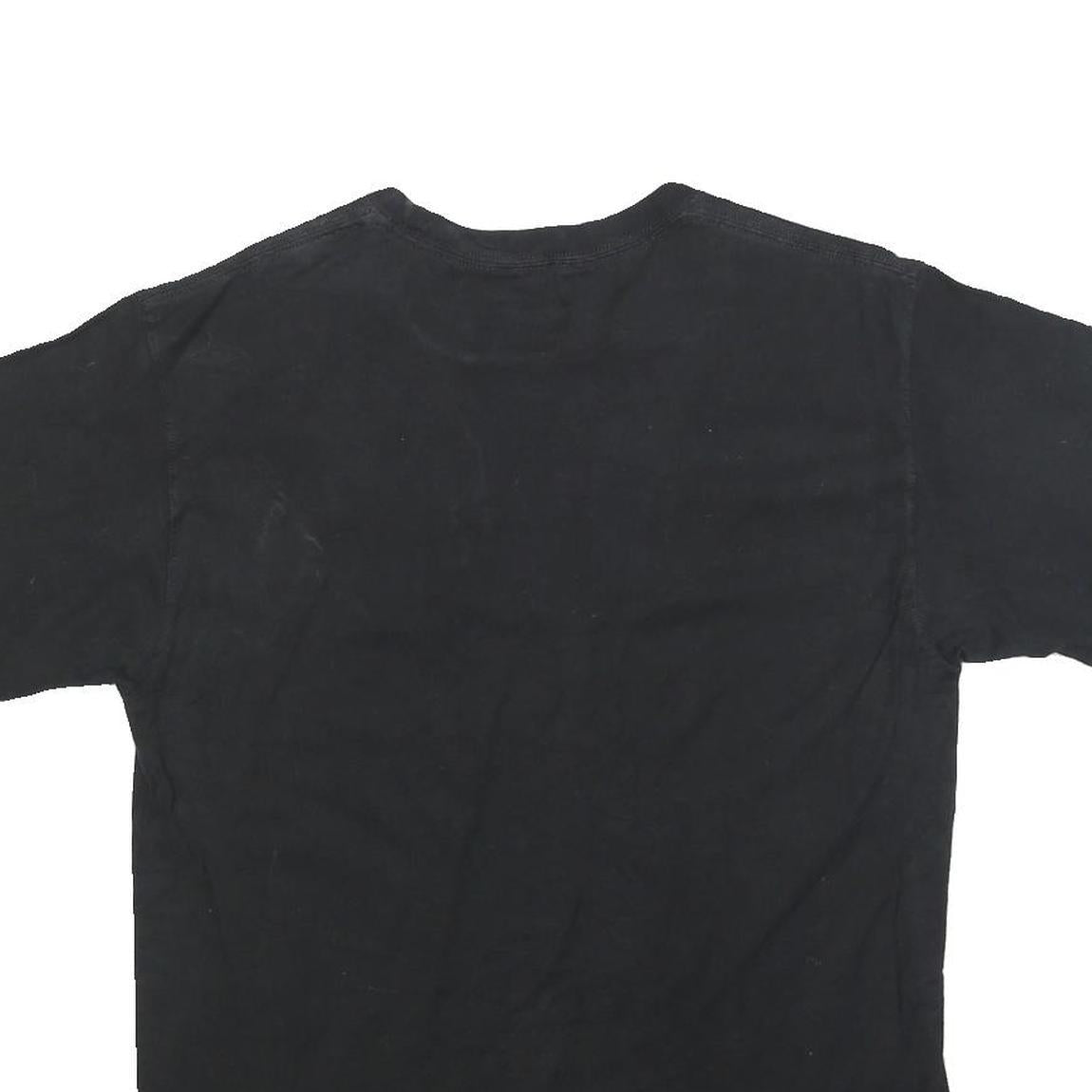 CHAMPION Mens Black Graphic T-Shirt M Short Sleeve Crew Neck Cotton Blend