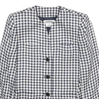 KASPER Womens Black & White Checked Button Jacket M Viscose Classic Elegant