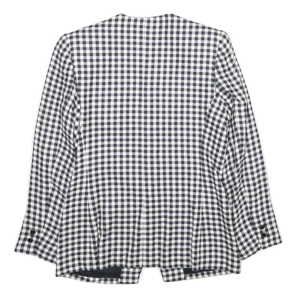 KASPER Womens Black & White Checked Button Jacket M Viscose Classic Elegant