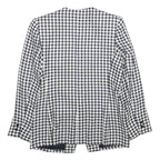 KASPER Womens Black & White Checked Button Jacket M Viscose Classic Elegant