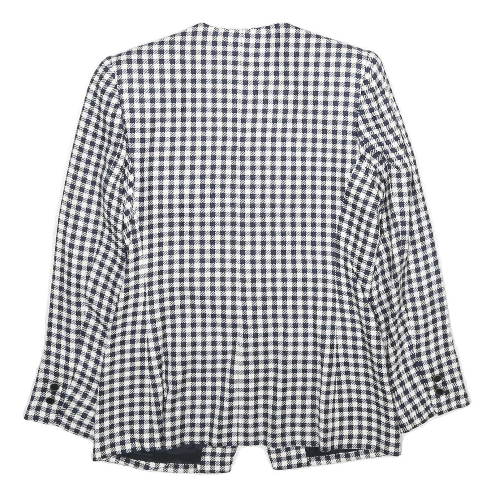 KASPER Womens Black & White Checked Button Jacket M Viscose Classic Elegant
