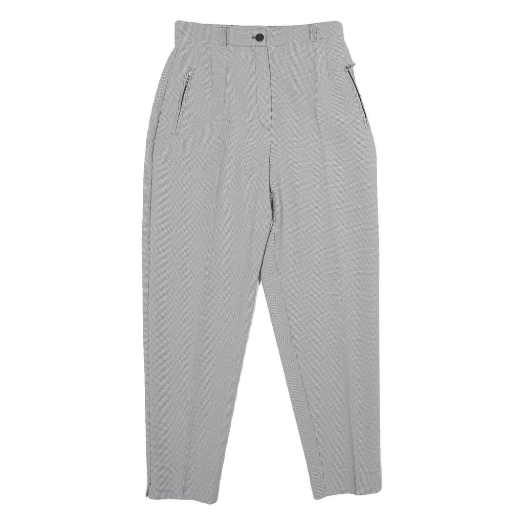 CANDA Womens Classic Grey Trousers W28 L30 Zip Closure Straight Fit Stylish