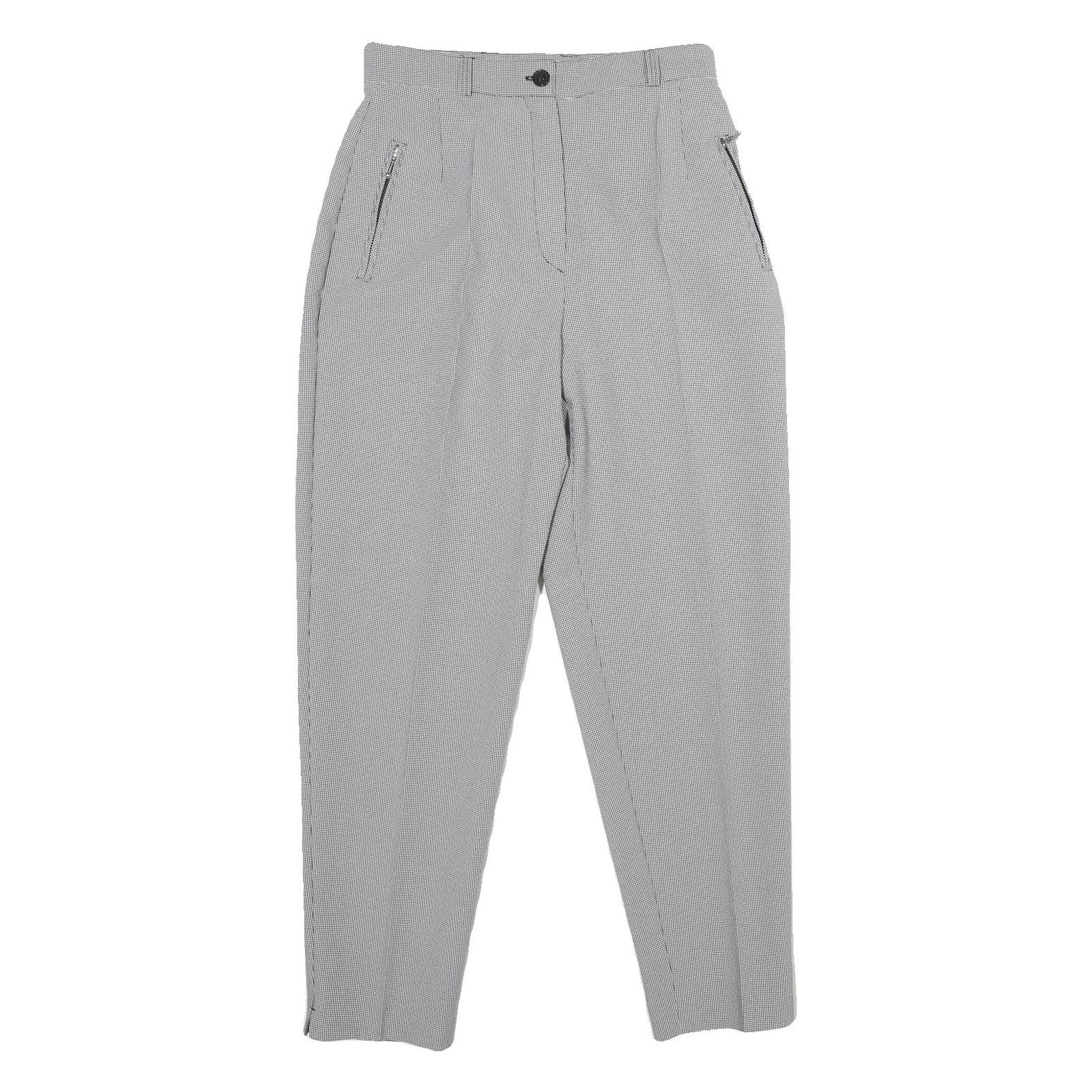 CANDA Womens Classic Grey Trousers W28 L30 Zip Closure Straight Fit Stylish