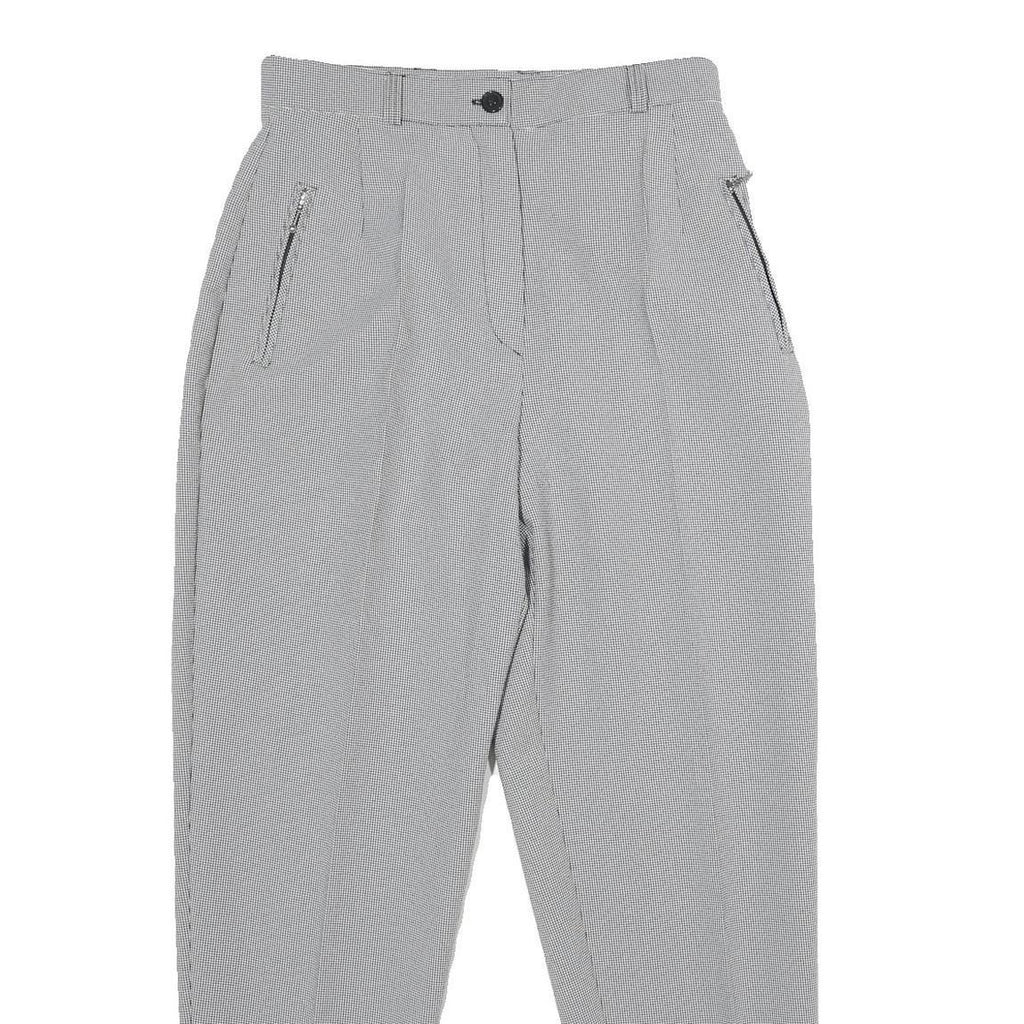 CANDA Womens Classic Grey Trousers W28 L30 Zip Closure Straight Fit Stylish