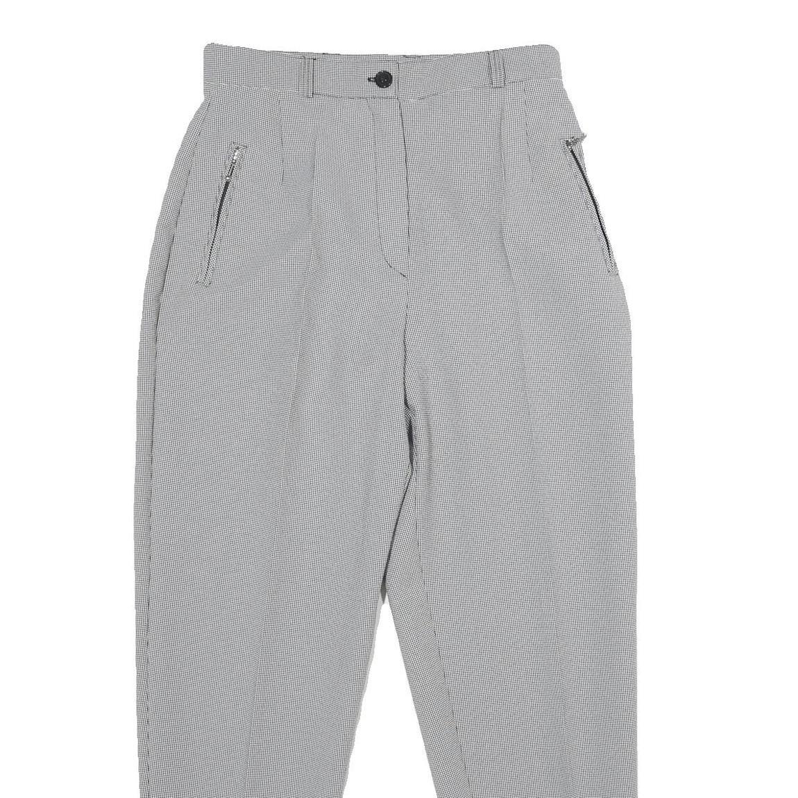 CANDA Womens Classic Grey Trousers W28 L30 Zip Closure Straight Fit Stylish