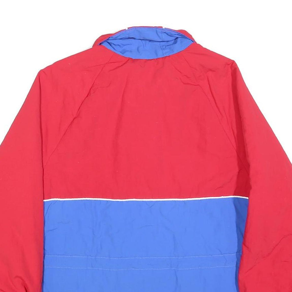 Womens Red & Blue Polyester Blend Zip Jacket S Colourblock Casual Lightweight