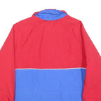 Womens Red & Blue Polyester Blend Zip Jacket S Colourblock Casual Lightweight