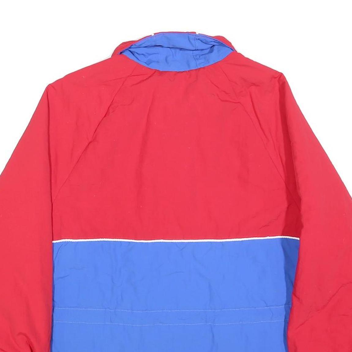 Womens Red & Blue Polyester Blend Zip Jacket S Colourblock Casual Lightweight