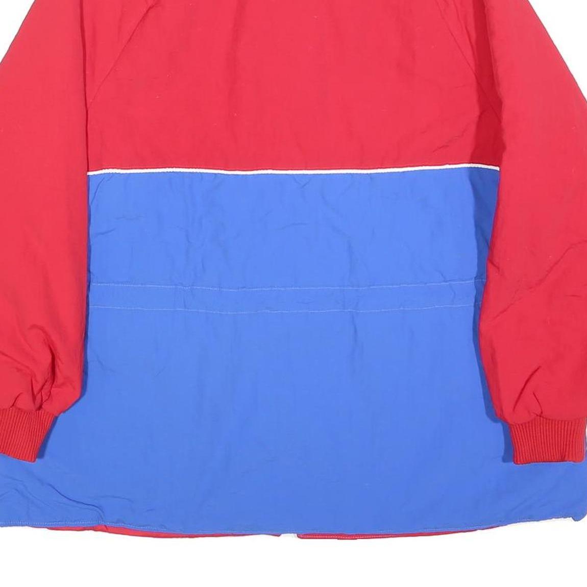 Womens Red & Blue Polyester Blend Zip Jacket S Colourblock Casual Lightweight