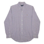 RALPH LAUREN Mens Blue Red Checked Shirt M Classic Button Down Collar Cotton