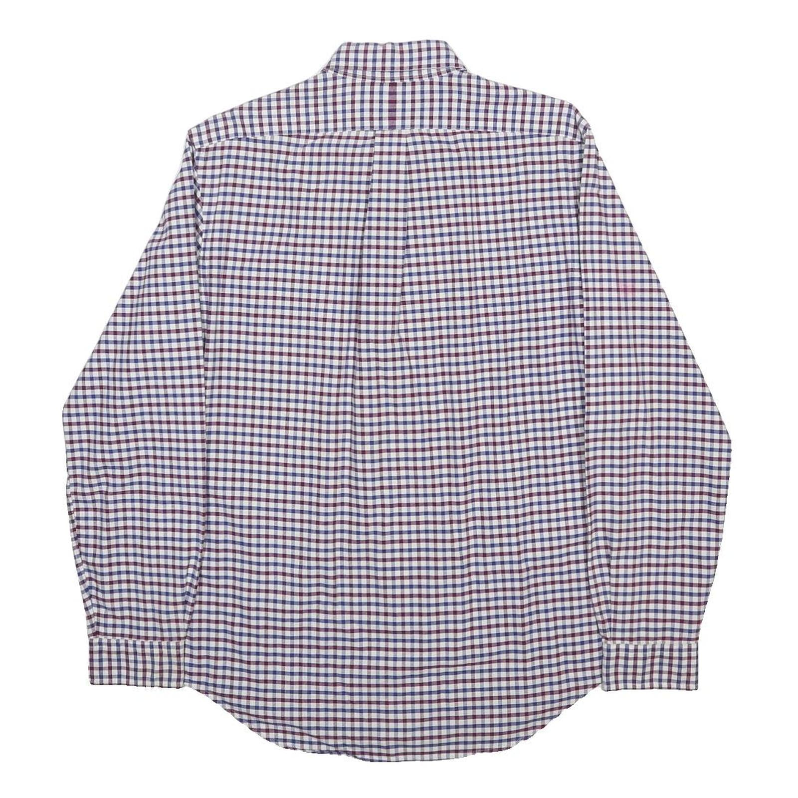 RALPH LAUREN Mens Blue Red Checked Shirt M Classic Button Down Collar Cotton