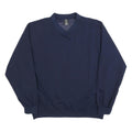 NIKE Mens Blue Crew Neck L Polyester Sweatshirt Pullover Long Sleeve Lightweight