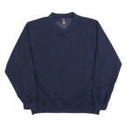 NIKE Mens Blue Crew Neck L Polyester Sweatshirt Pullover Long Sleeve Lightweight