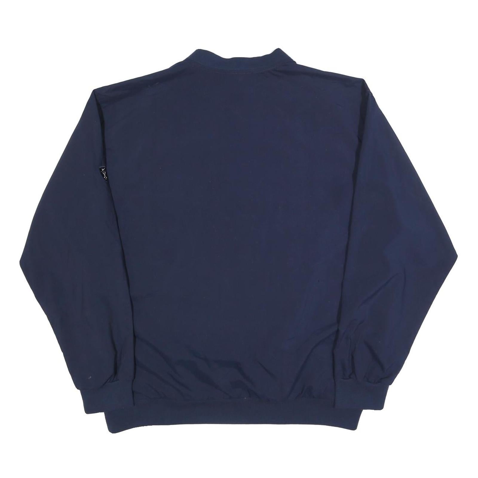 NIKE Mens Blue Crew Neck L Polyester Sweatshirt Pullover Long Sleeve Lightweight