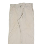 CARHARTT Mens Cotton Blend Beige Relaxed Straight Trousers W38 L34 Workwear