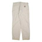 CARHARTT Mens Cotton Blend Beige Relaxed Straight Trousers W38 L34 Workwear