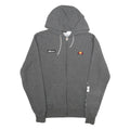 PUMA Womens Grey Cotton Blend Full Zip Hoodie UK 10 Comfort Casual Wear