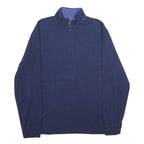 CHAPS Mens Blue Plain Pullover Crew Neck Basic Knit XL Cotton Jumper