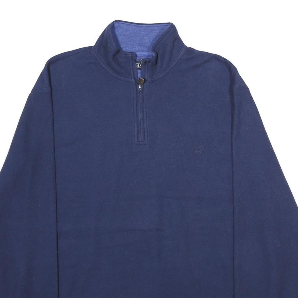 CHAPS Mens Blue Plain Pullover Crew Neck Basic Knit XL Cotton Jumper