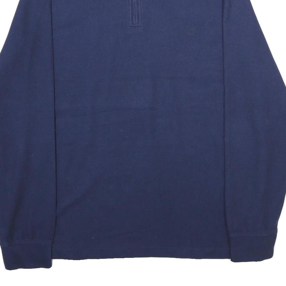 CHAPS Mens Blue Plain Pullover Crew Neck Basic Knit XL Cotton Jumper