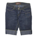 PINK Womens Shorts Blue Denim Casual L W30 Stylish Cuffed Hem Pockets