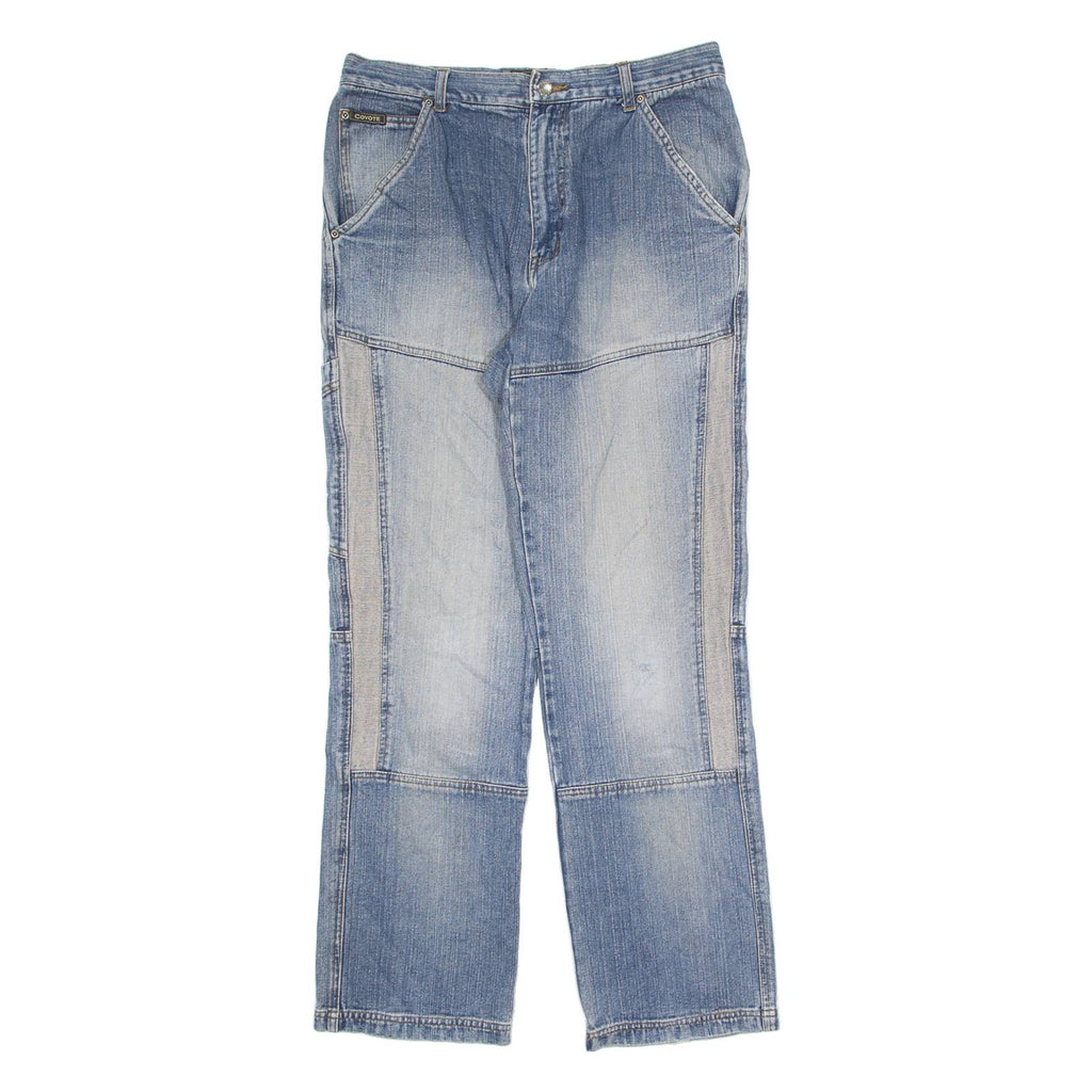 COYOTE Mens Jeans Blue Regular Straight Stone Wash W32 L32