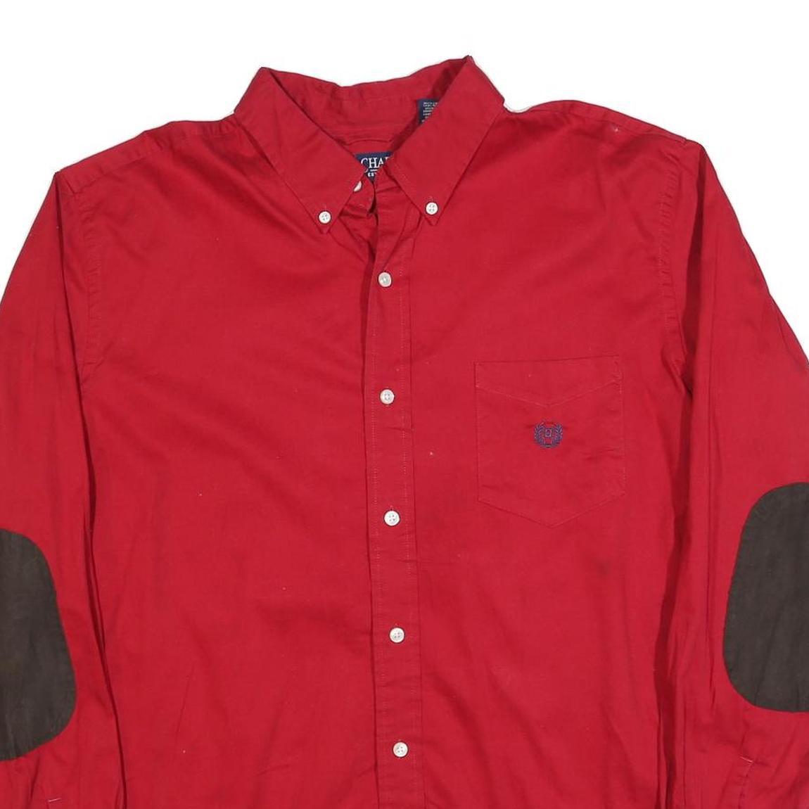CHAPS Mens Red Shirt XL Button-Down Collar Long Sleeve Cotton Blend Casual