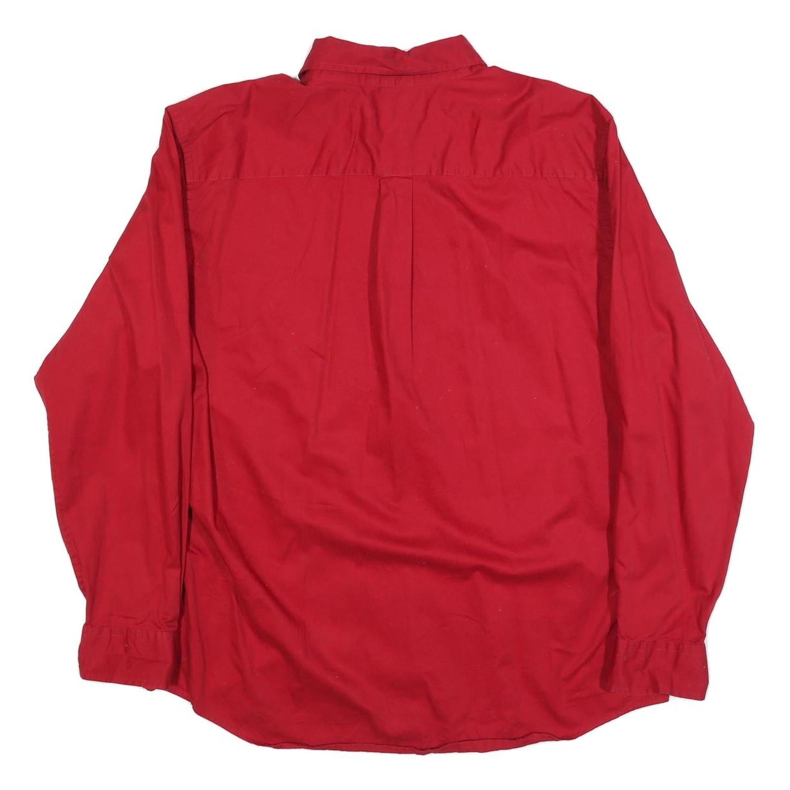 CHAPS Mens Red Shirt XL Button-Down Collar Long Sleeve Cotton Blend Casual