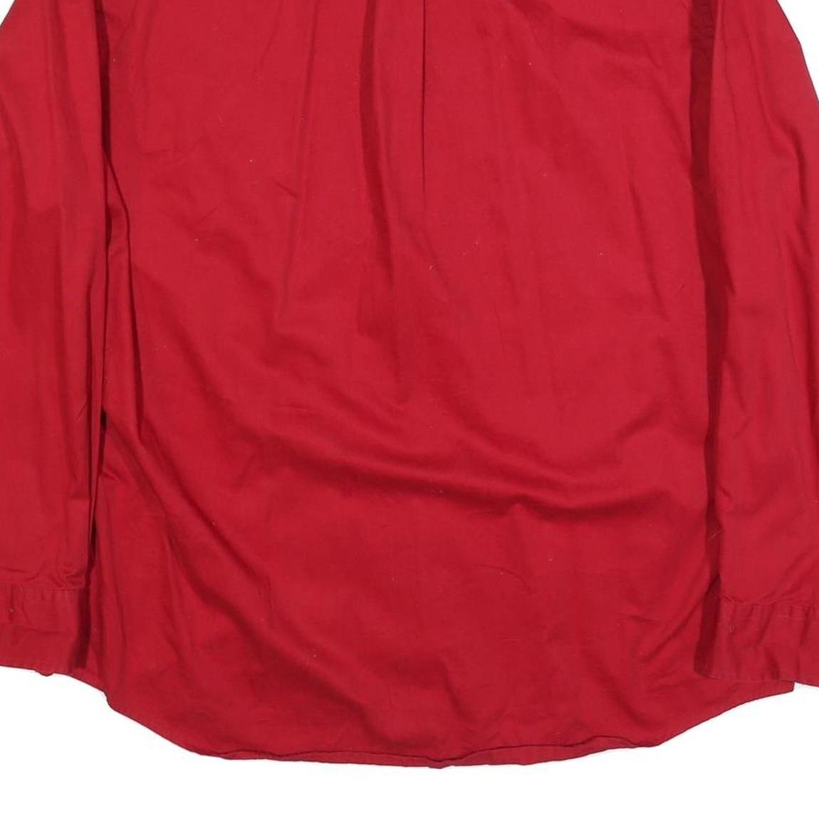 CHAPS Mens Red Shirt XL Button-Down Collar Long Sleeve Cotton Blend Casual