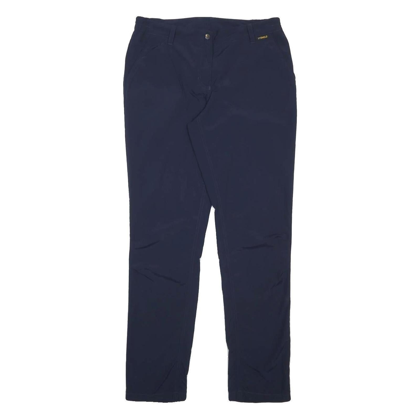 JACK WOLFSKIN Womens Polyamide Slim Navy Blue Trousers W32 L32 Outdoor Zip