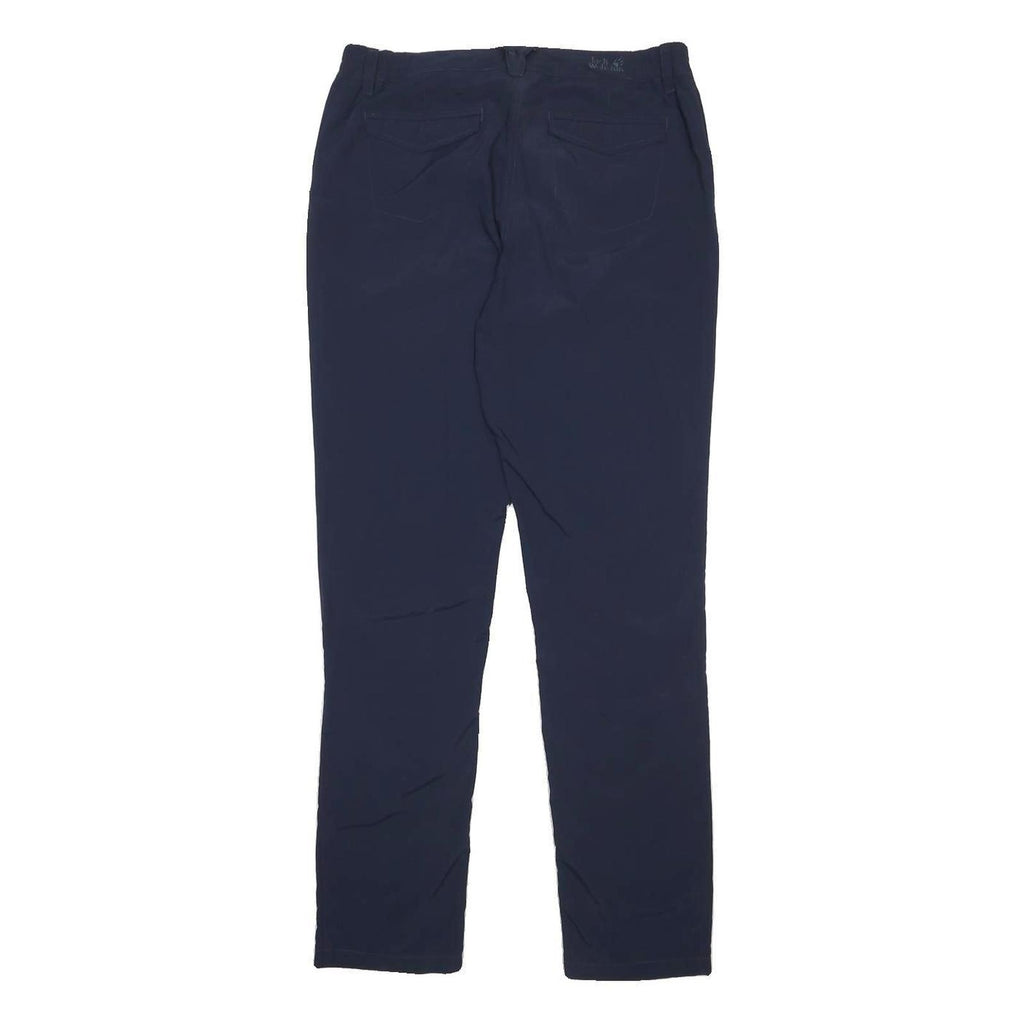 JACK WOLFSKIN Womens Polyamide Slim Navy Blue Trousers W32 L32 Outdoor Zip
