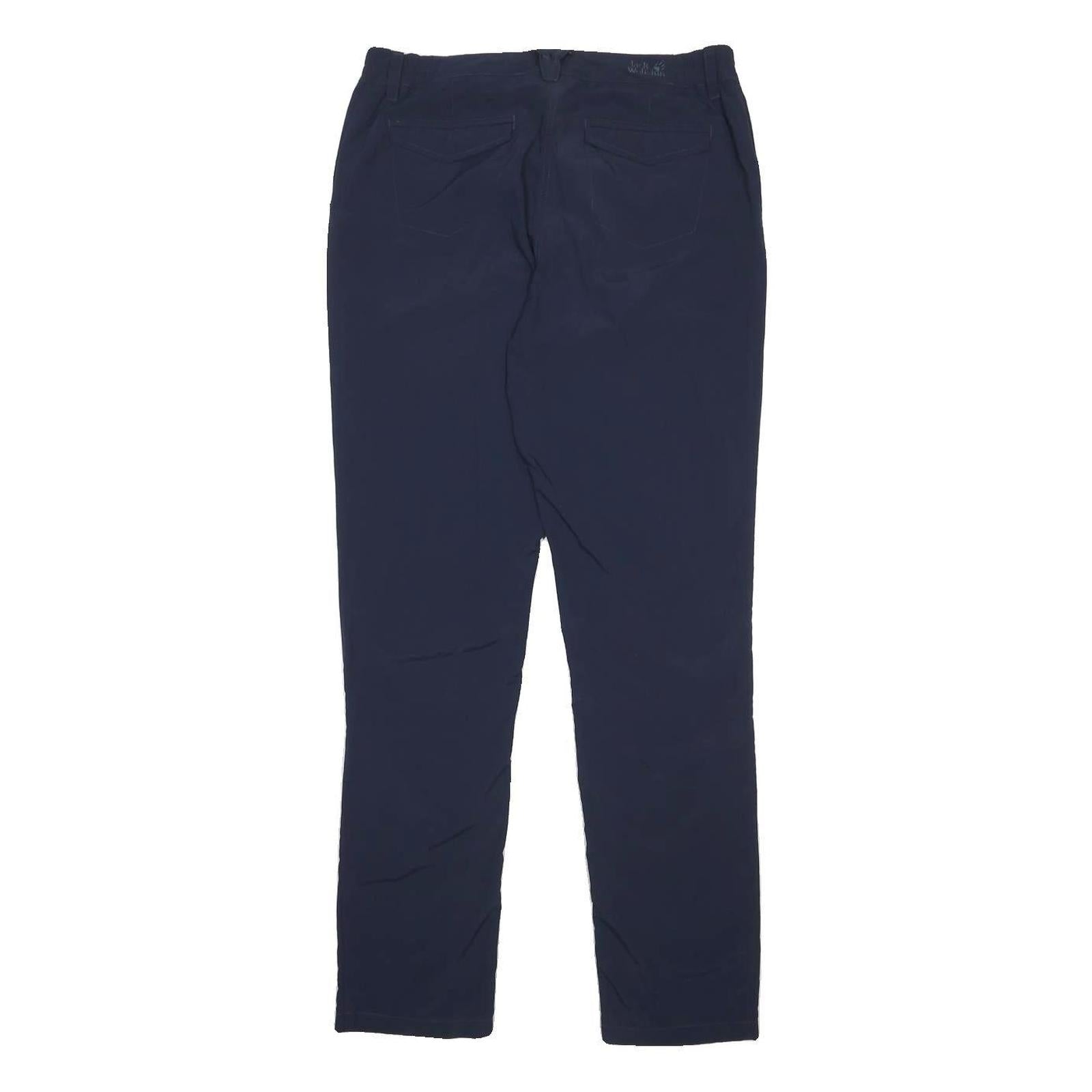 JACK WOLFSKIN Womens Polyamide Slim Navy Blue Trousers W32 L32 Outdoor Zip
