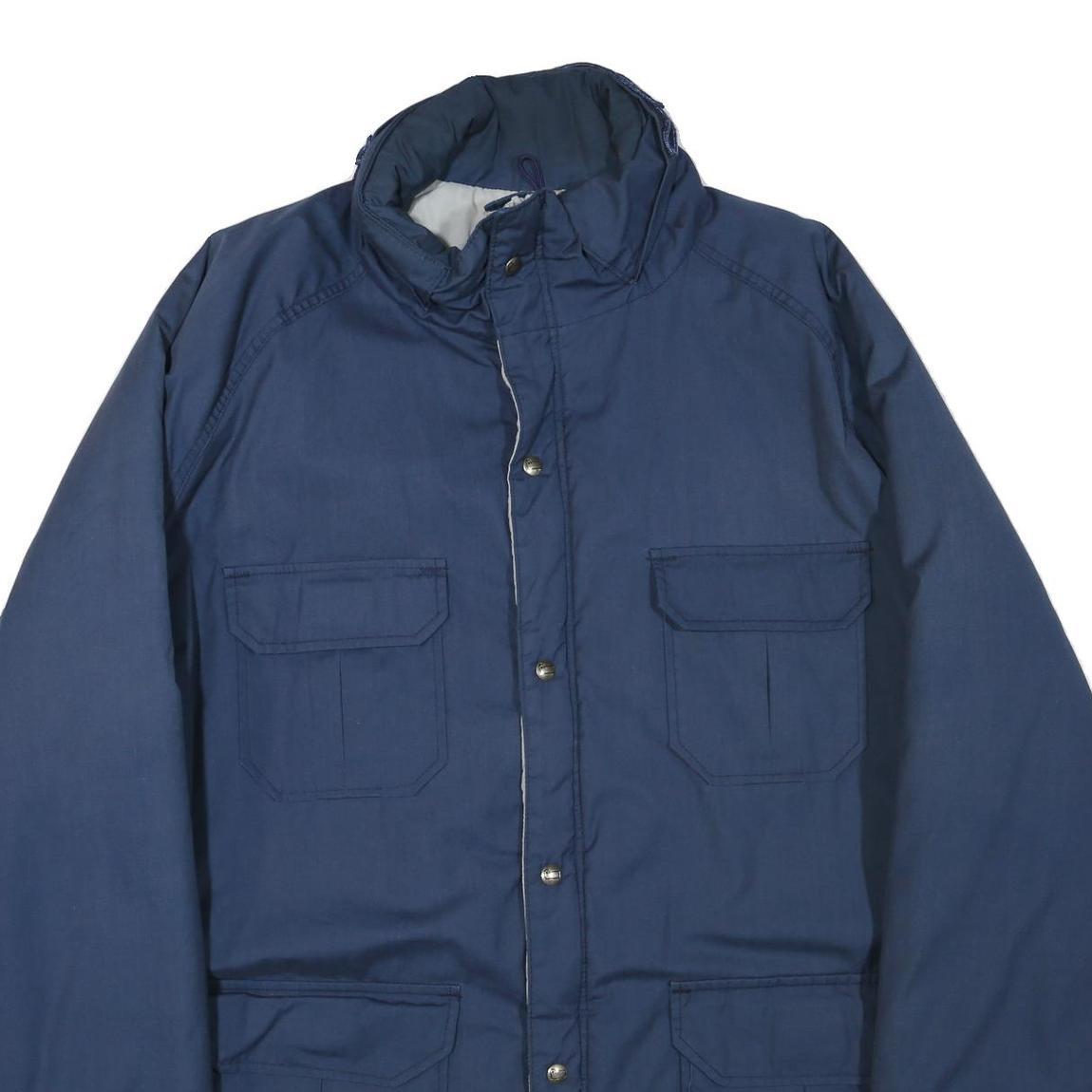 WOOLRICH Mens Blue Cotton Blend Jacket L Plain Zip Pocketed Classic Fit