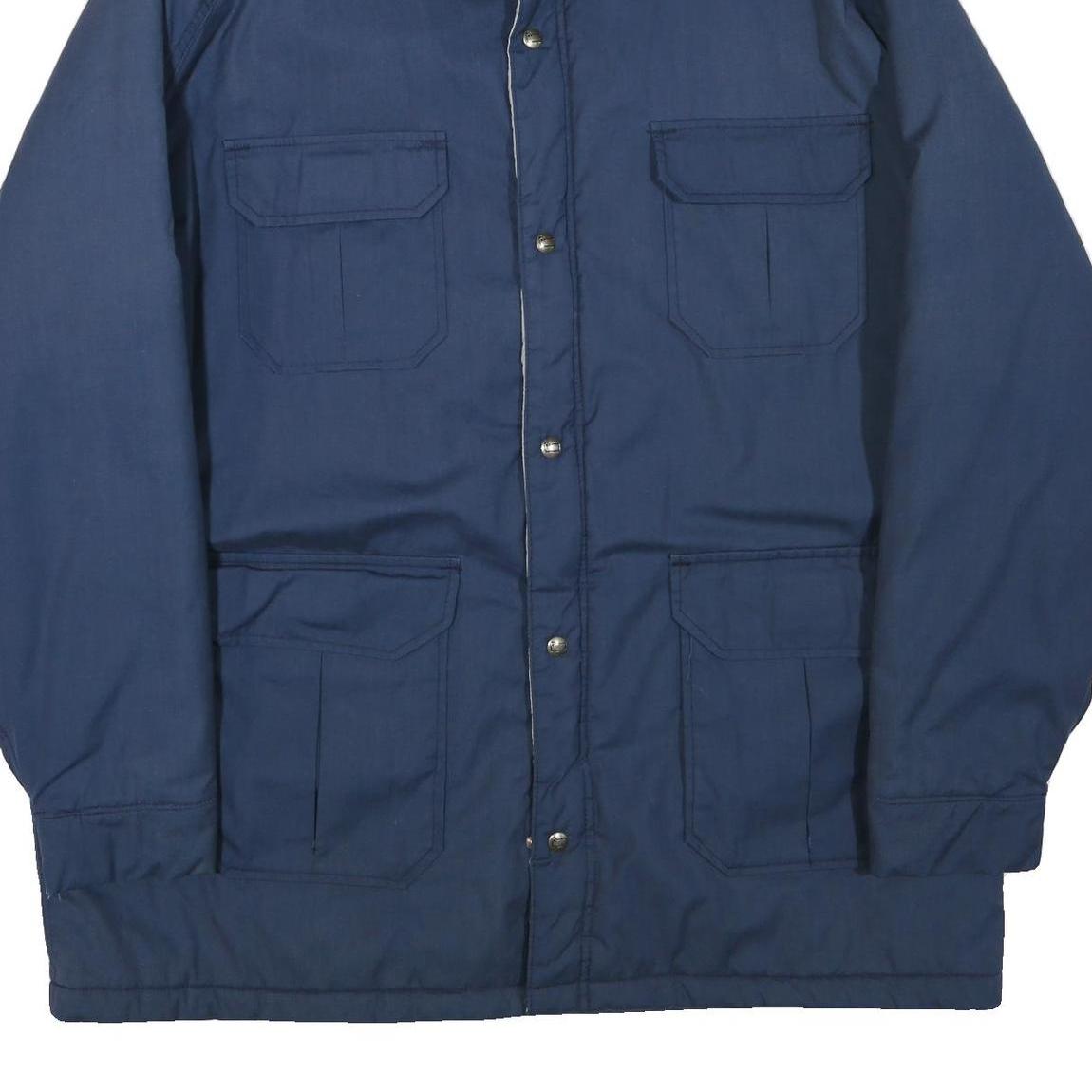 WOOLRICH Mens Blue Cotton Blend Jacket L Plain Zip Pocketed Classic Fit