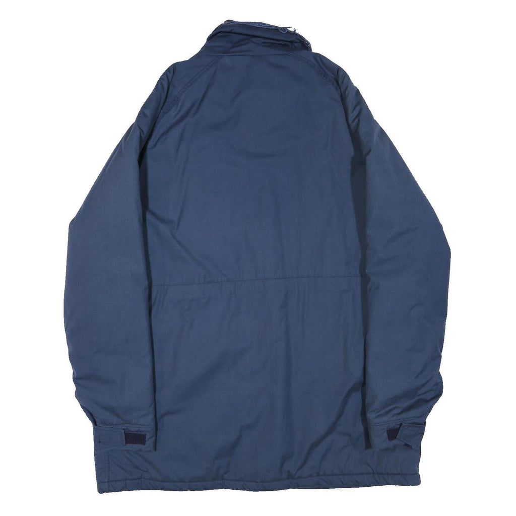 WOOLRICH Mens Blue Cotton Blend Jacket L Plain Zip Pocketed Classic Fit