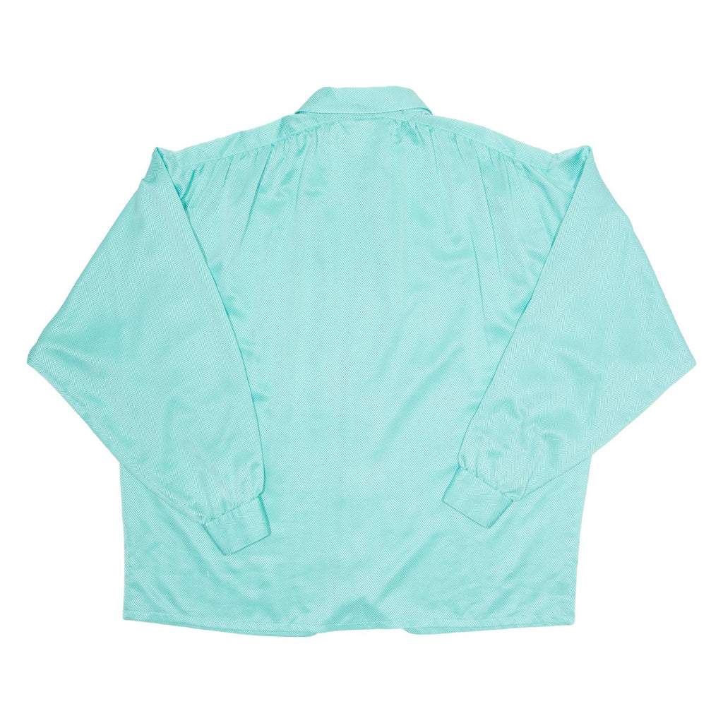 ARA MODELL Womens Bardot Blouse Blue Collared Long Sleeve L