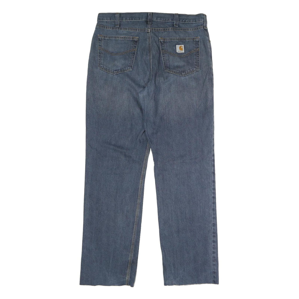 CARHARTT Mens Blue Regular Fit Straight Leg Denim Rinse W38 L34 Workwear Jeans