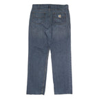 CARHARTT Mens Blue Regular Fit Straight Leg Denim Rinse W38 L34 Workwear Jeans