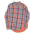 RALPH LAUREN Mens Orange & Blue Check Shirt M Cotton Blend Casual Classic Fit