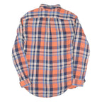 RALPH LAUREN Mens Orange & Blue Check Shirt M Cotton Blend Casual Classic Fit
